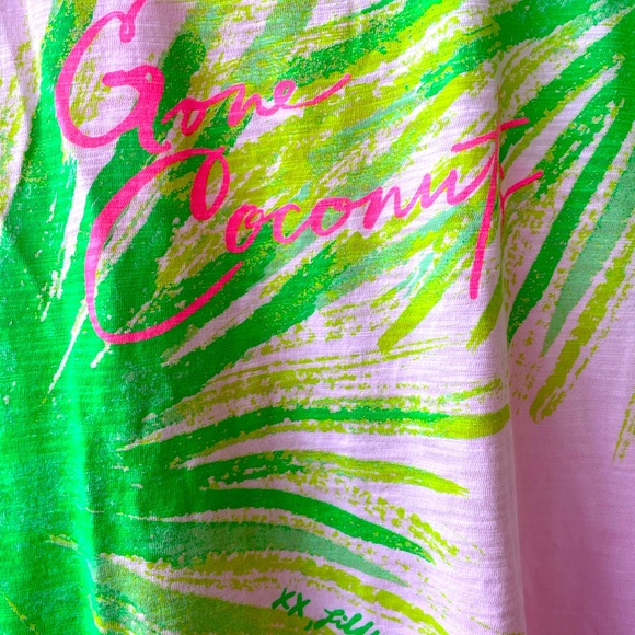 Lilly Pulitzer “Gone Coconuts” Candy Pink Tank, Slub 100% Pima Cotton- Med- EUC - Picture 14 of 17